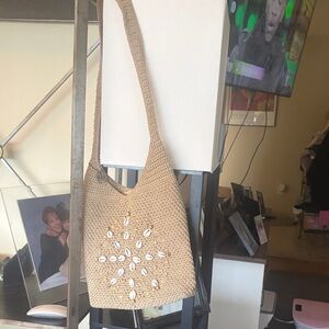 The Sak Tan Shoulder Bag with Shell Details